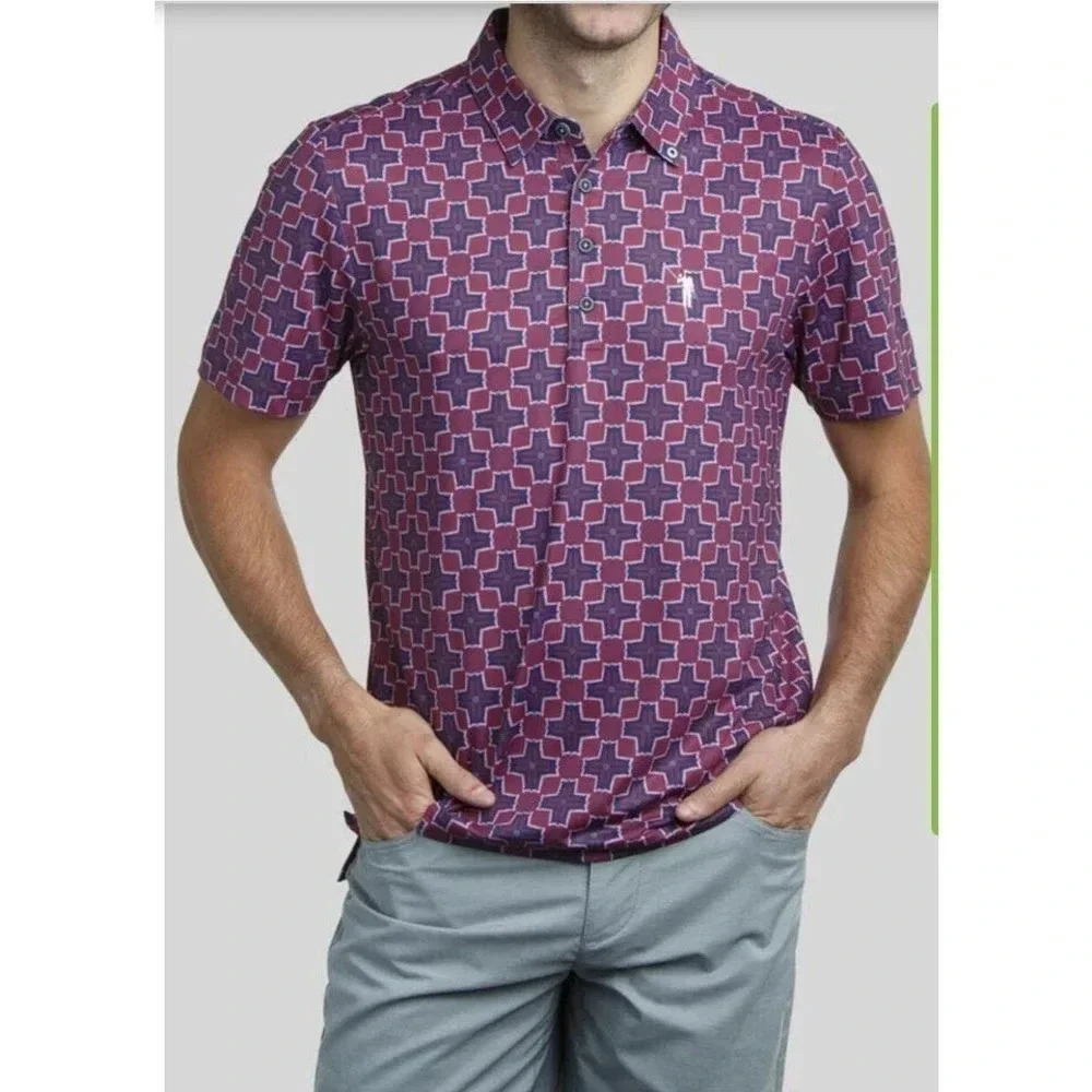 William Murray Men's Short Sleeve Brook Lines Golf Polo Shirt Size XXL
